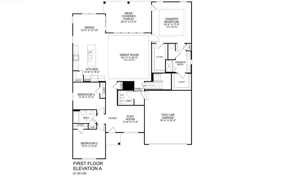 2D floor plan layout for the Savannah by Ryan Homes in Crystal Falls Estates, Dawsonville, GA (Image 2).