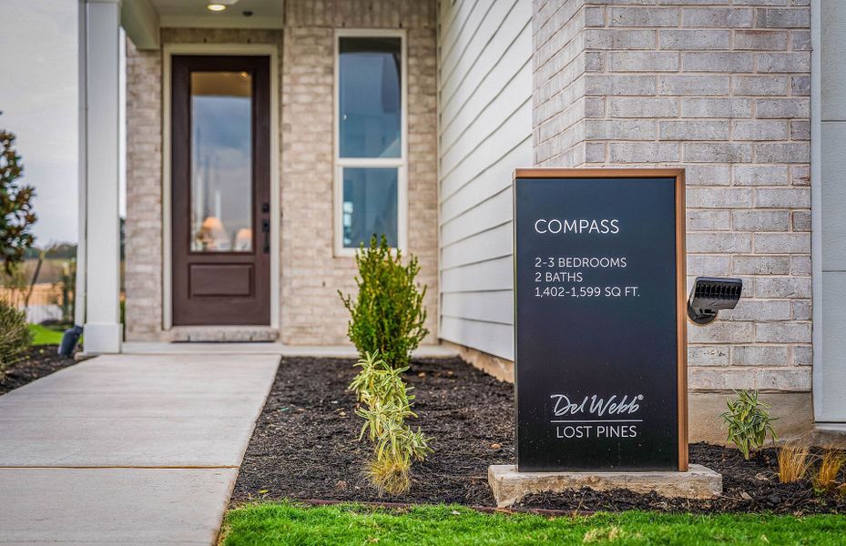 Representative exterior details of a home built from the Compass by Del Webb in Del Webb Austin at Lost Pines, Bastrop (Image 4).