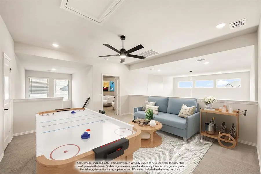 Furnished interior view inside a new home in Hulen Trails Classic 50, Fort Worth (Image 9). Furnished interior view inside a new home in Hulen Trails Classic 50, Fort Worth (Image 9).