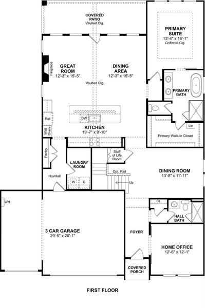 The Santa Fe floor plan by K. Hovnanian Homes. 1st Floor shown. *Prices, plans, dimensions, features, specifications, materials, and availability of homes or communities are subject to change without notice or obligation.