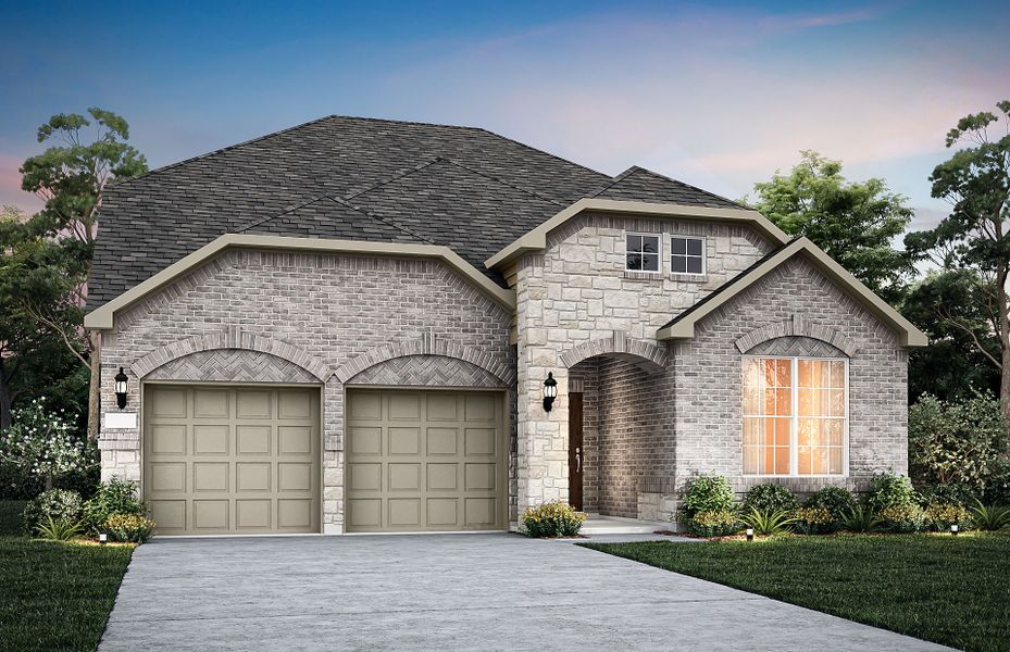 Representative exterior photo of a completed home built from the Keller by Pulte Homes in Kings Way, Denton, TX (Image 1). Representative exterior photo of a completed home built from the Keller by Pulte Homes in Kings Way, Denton, TX (Image 1).