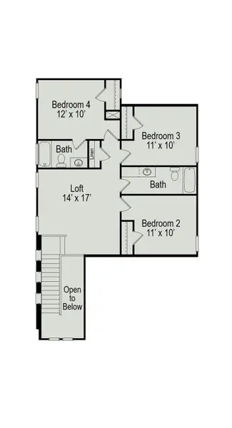2D floor plan layout of this home in Audubon, Magnolia, TX (Image 4).