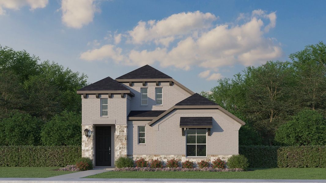 Plan 1451 Elevation D w/ Stone