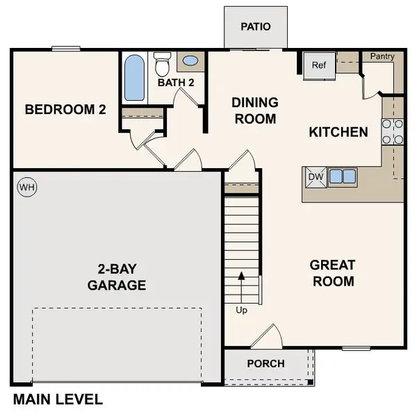 2D floor plan layout for the Dupont by Century Complete in Brightleaf, Wilson, NC (Image 3).