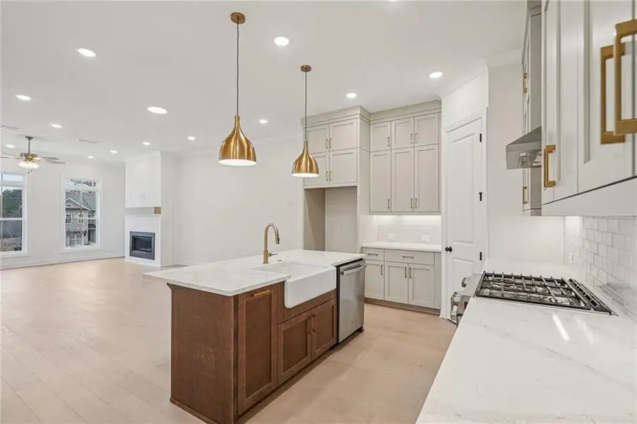 Furnished interior view inside a new home in Ward's Crossing Townhomes, Johns Creek (Image 4).