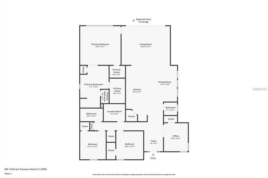 2D floor plan layout of this home in , Treasure Island, FL (Image 3).