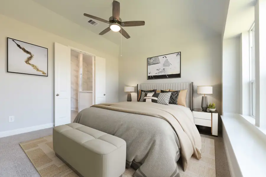 Representative furnished interior of a home built from the Marshfield by Beazer Homes in Ellwood, Iowa Colony (Image 5).