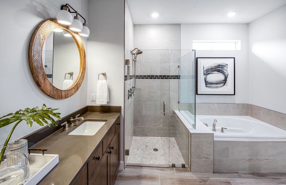 Owner's Bath with luxuriously appointed features Owner's Bath with luxuriously appointed features
