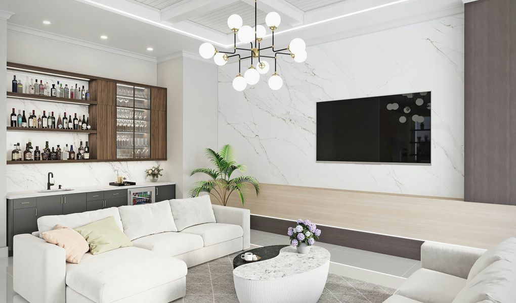 2D floor plan layout for the Keenan by GHO Homes in Tesoro Club, Port St. Lucie, FL (Image 93).