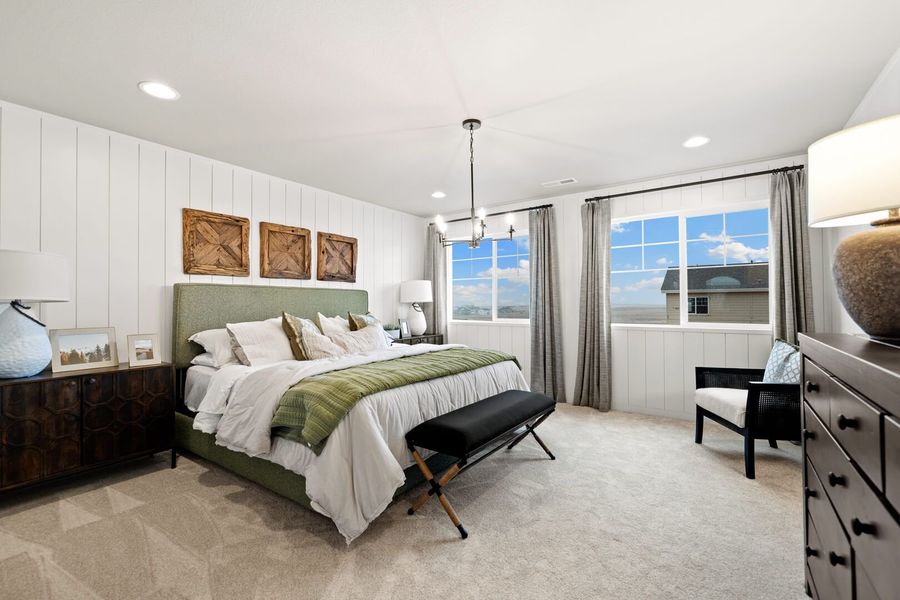Representative furnished interior of a home built from the The Bellhaven by Challenger Homes in Sky Ranch - Highland Collection, Watkins (Image 19).