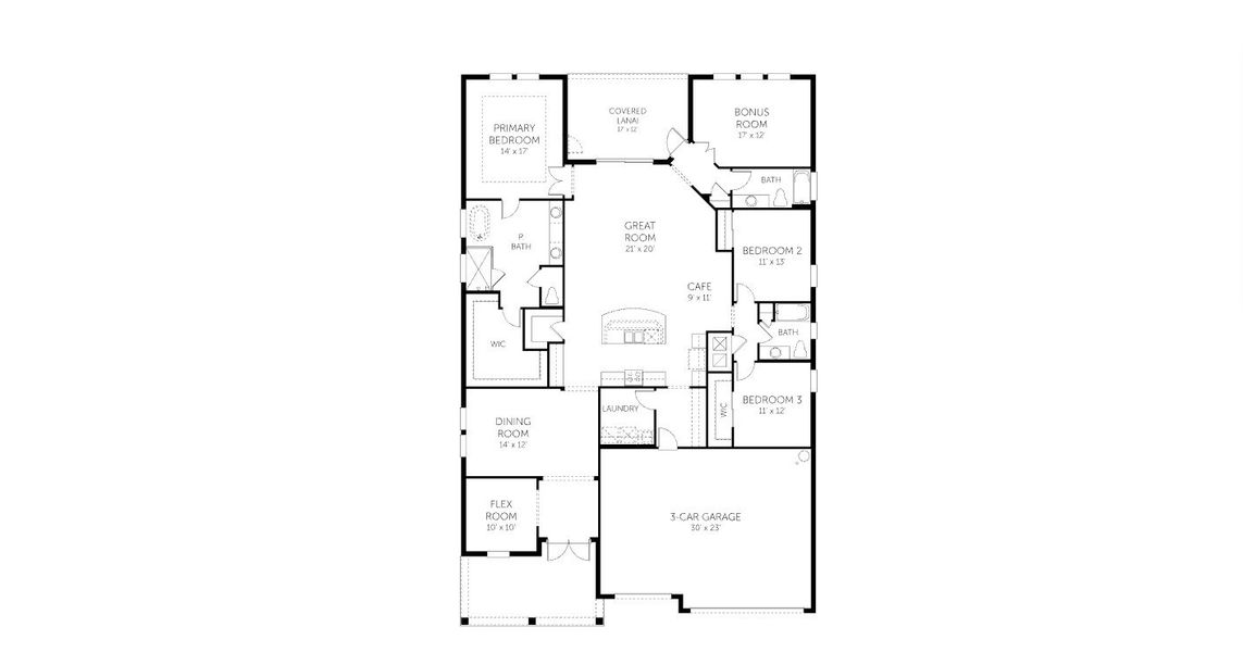 2D floor plan layout of this home in Angeline, Land O' Lakes, FL (Image 2). 2D floor plan layout of this home in Angeline, Land O' Lakes, FL (Image 2).