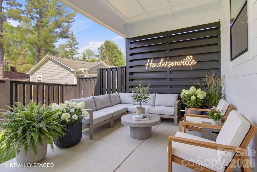Exterior details and patio area of a home in , Hendersonville (Image 25).