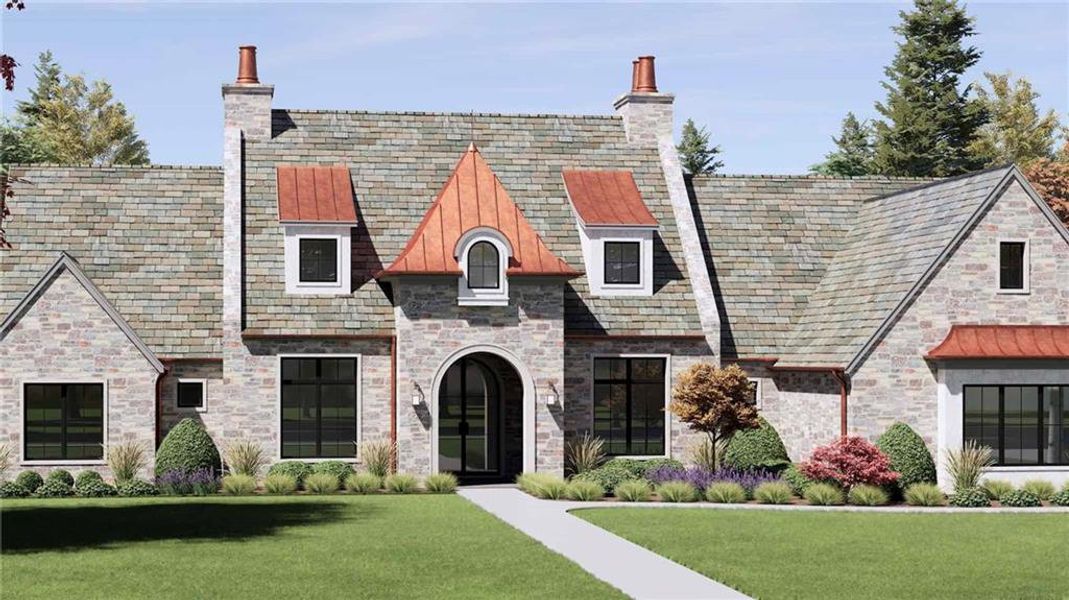 Front exterior of a new home in , Woodstock, GA, highlighting curb appeal (Image 23). Front exterior of a new home in , Woodstock, GA, highlighting curb appeal (Image 23).