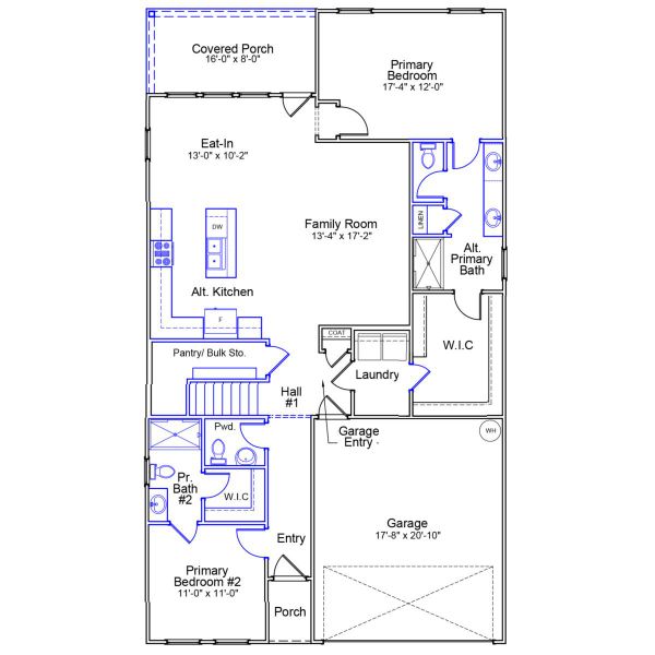 2D floor plan layout of this home in Fieldstone, Lexington, NC (Image 3).