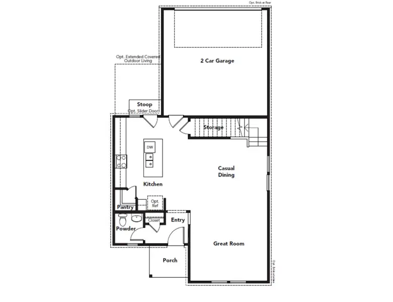 2D floor plan layout for the Bronte by DRB Homes in Flora, Hutto, TX (Image 3).