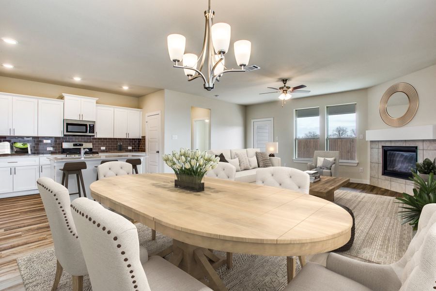 Dining area adjacent to kitchen and great room