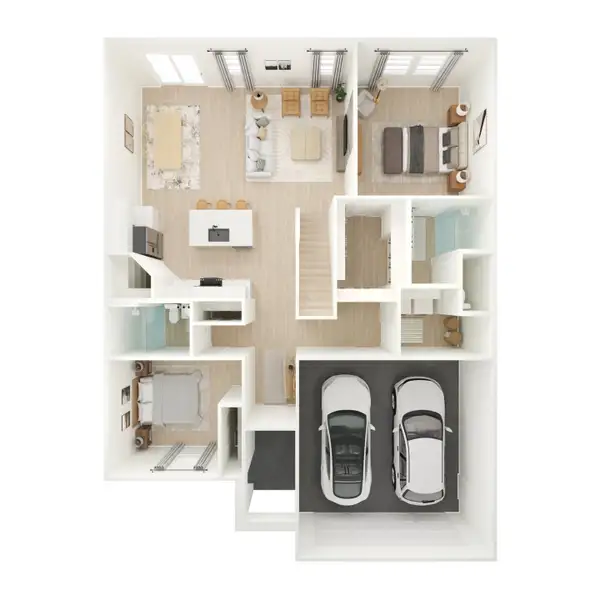 2D floor plan layout for the Sweet Pea by K. Hovnanian® Homes in Ashland, Angleton, TX (Image 3). 2D floor plan layout for the Sweet Pea by K. Hovnanian® Homes in Ashland, Angleton, TX (Image 3).