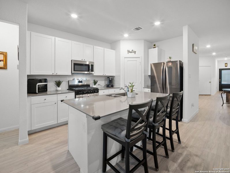 Furnished interior view inside a new home in Morgan Meadows: Barrington Collection, San Antonio (Image 9). Furnished interior view inside a new home in Morgan Meadows: Barrington Collection, San Antonio (Image 9).