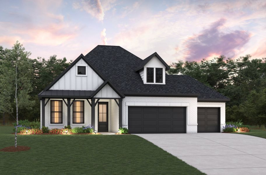 Representative exterior photo of a completed home built from the Crockett by Beazer Homes in Pinevale, Tomball, TX (Image 3).