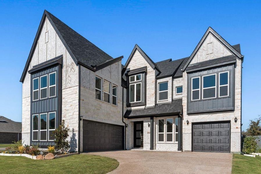 Front exterior of a new home in Prairie Ridge, Venus, TX, highlighting curb appeal (Image 2).