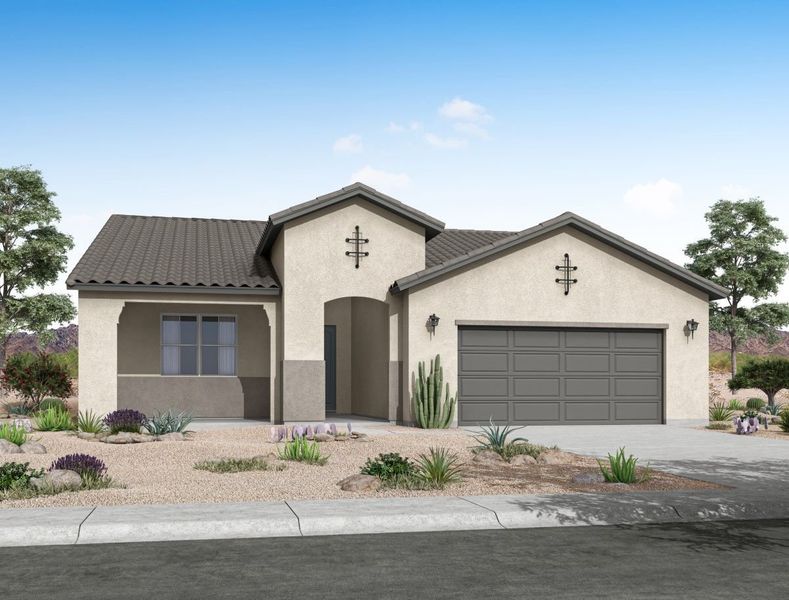 Representative exterior photo of a completed home built from the Cypress by William Ryan Homes in Silver Cross, San Tan Valley, AZ (Image 2). Representative exterior photo of a completed home built from the Cypress by William Ryan Homes in Silver Cross, San Tan Valley, AZ (Image 2).