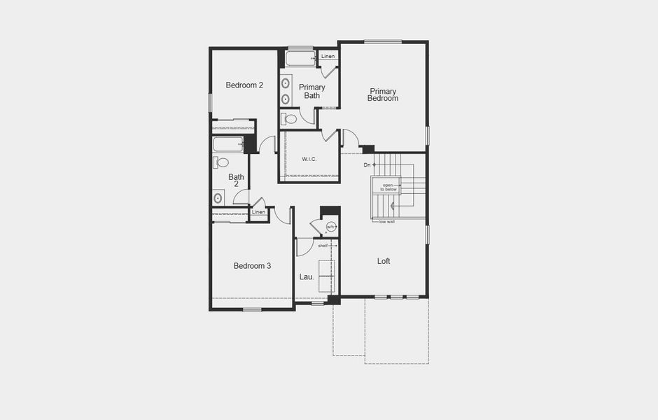2D floor plan layout for the 2282 by KB Home in Legato, Commerce City, CO (Image 9). 2D floor plan layout for the 2282 by KB Home in Legato, Commerce City, CO (Image 9).