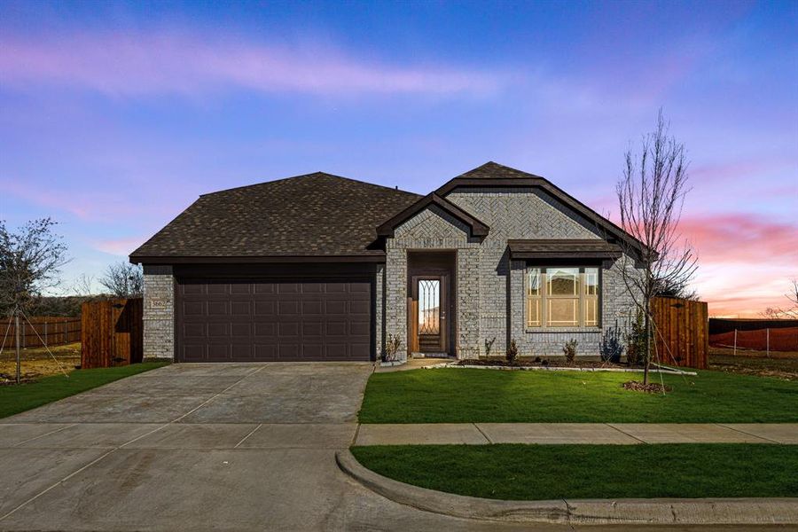 Front exterior of a new home in Georgetown at Kings Fort, Kaufman, TX, highlighting curb appeal (Image 2).