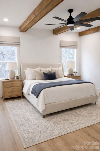 Primary bedroom virtually staged