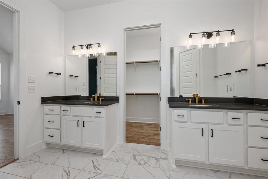 Main bathroom with double vanity