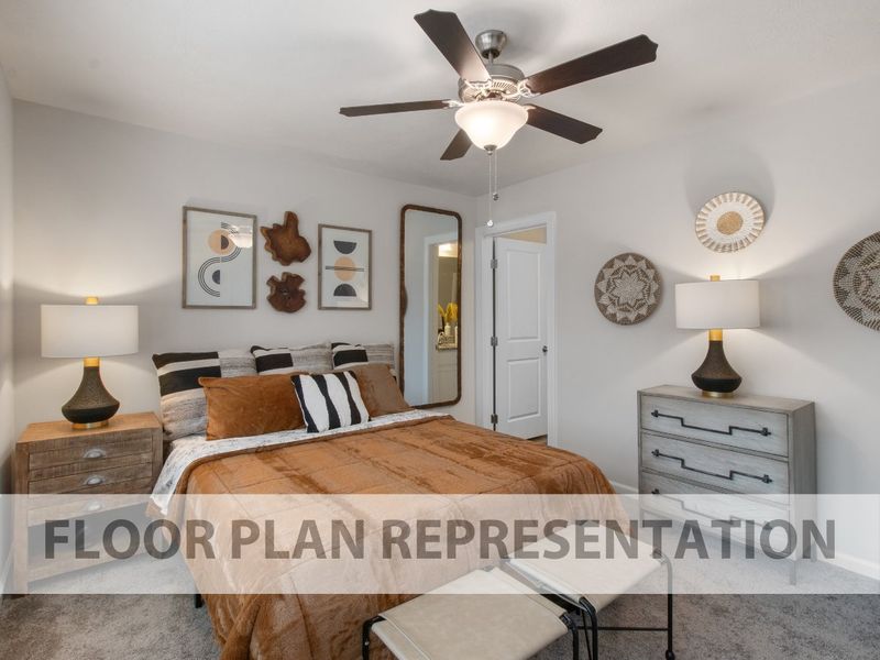 Athens 2 Bedroom Plan Primary Bedroom | Ivey Homes