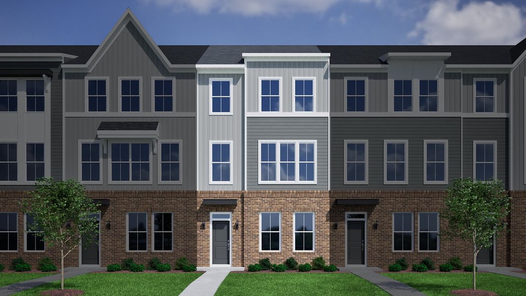 Representative exterior photo of a completed home built from the Corabell 3-Story 2-Car Garage - Vanguard Collection by Mungo Homes in Avenue One, Castle Hayne, NC (Image 8). Representative exterior photo of a completed home built from the Corabell 3-Story 2-Car Garage - Vanguard Collection by Mungo Homes in Avenue One, Castle Hayne, NC (Image 8).