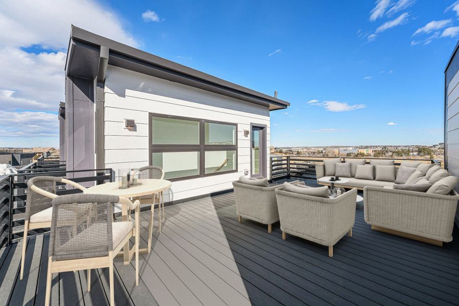 Fourth Floor Rooftop Deck:Photos including furniture are virtually staged; furniture is not included with this home. Fourth Floor Rooftop Deck:Photos including furniture are virtually staged; furniture is not included with this home.