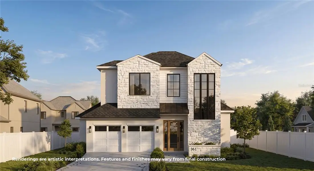 Front exterior of a new home in , Winter Park, FL, highlighting curb appeal (Image 1). Front exterior of a new home in , Winter Park, FL, highlighting curb appeal (Image 1).