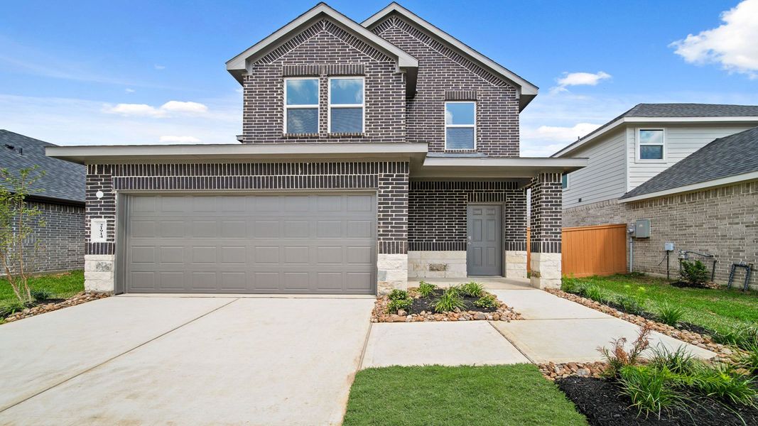 Representative exterior photo of a completed home built from the Hanna by D.R. Horton in Cypress Green, Hockley, TX (Image 21). Representative exterior photo of a completed home built from the Hanna by D.R. Horton in Cypress Green, Hockley, TX (Image 21).