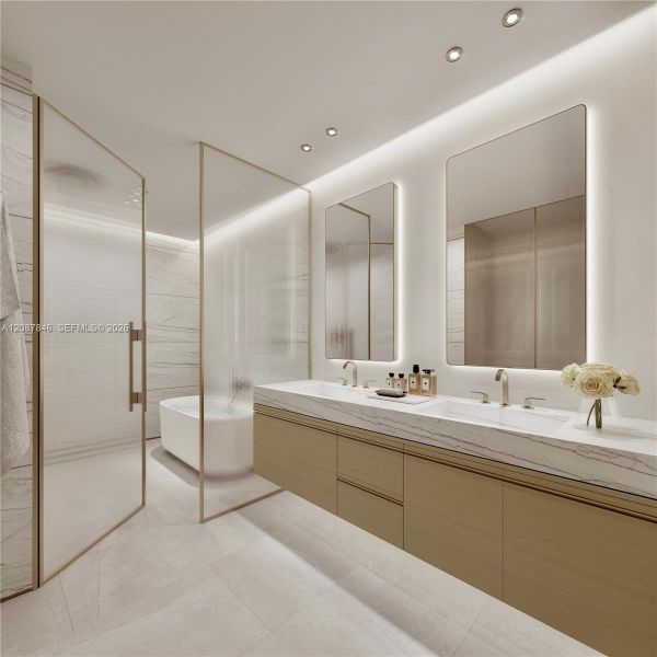 Furnished interior view inside a new home in Origin Residences, Bay Harbor Islands (Image 10).