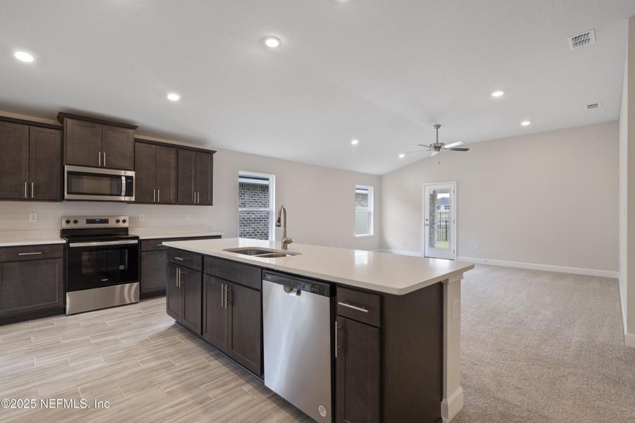 Furnished interior view inside a new home in Shadow Crest at Rolling Hills, Green Cove Springs (Image 5). Furnished interior view inside a new home in Shadow Crest at Rolling Hills, Green Cove Springs (Image 5).