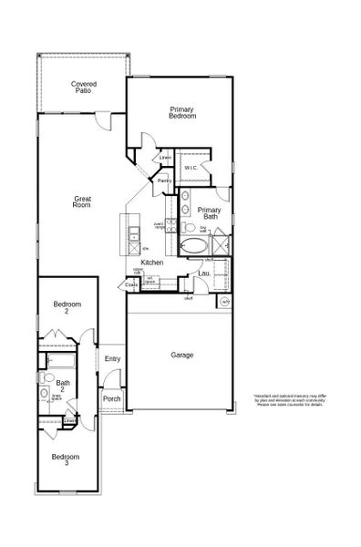 2D floor plan layout of this home in Mustang Ridge, Magnolia, TX (Image 3).