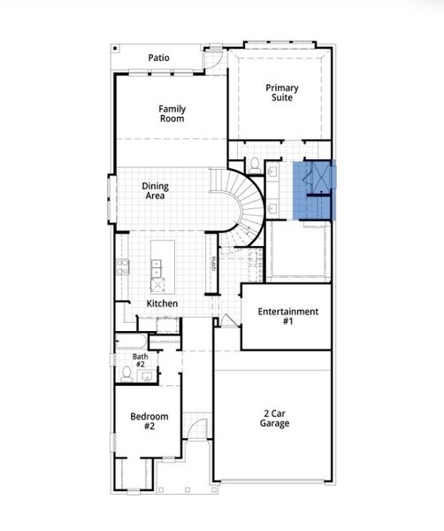 2D floor plan layout for the Panamera by Highland Homes in Meraki: 45ft. lots, Forney, TX (Image 6). 2D floor plan layout for the Panamera by Highland Homes in Meraki: 45ft. lots, Forney, TX (Image 6).