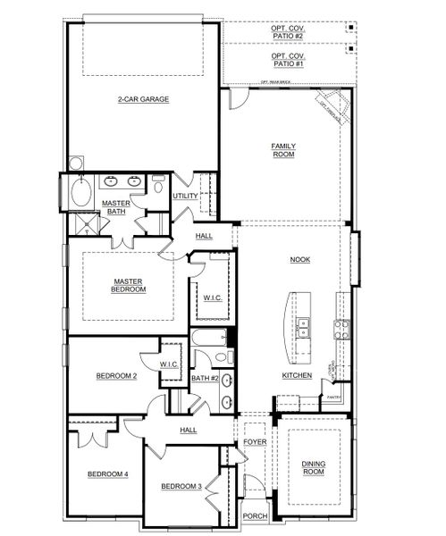 2D floor plan layout for the Concept 2129 by Risewell Homes in Redden Farms, Midlothian, TX (Image 3).