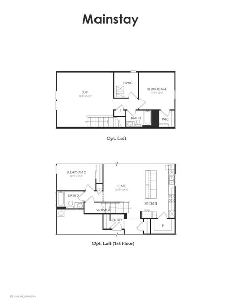 2D floor plan layout for the Mainstay by Del Webb in Del Webb Fulshear, Fulshear, TX (Image 3).