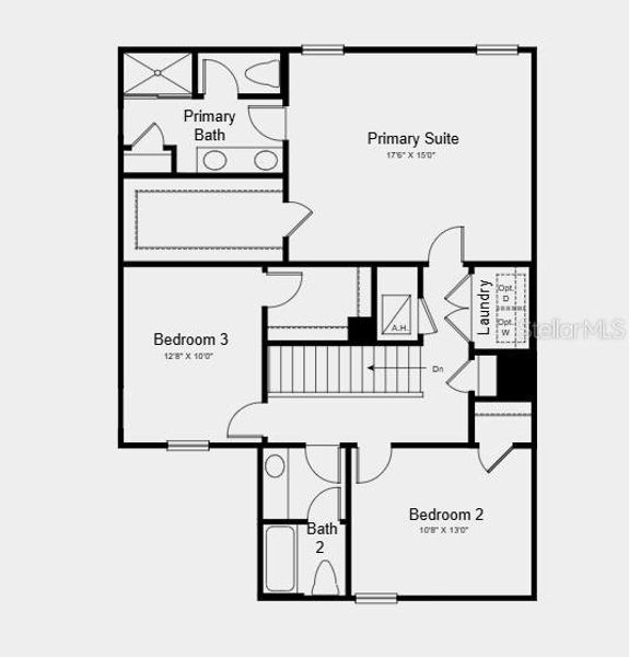2D floor plan layout of this home in Waterstone, Groveland, FL (Image 2). 2D floor plan layout of this home in Waterstone, Groveland, FL (Image 2).
