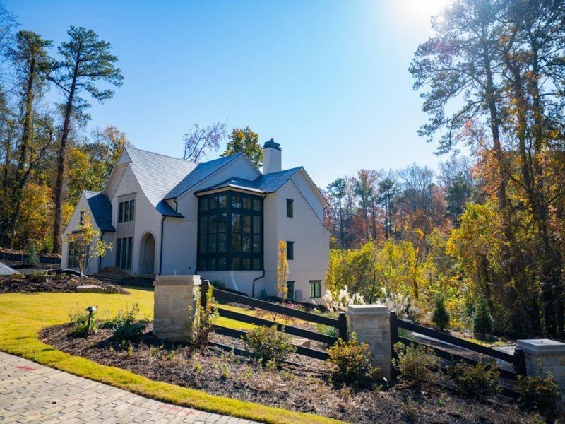 Front exterior of a new home in Blue Heron Walk, Atlanta, GA, highlighting curb appeal (Image 2).