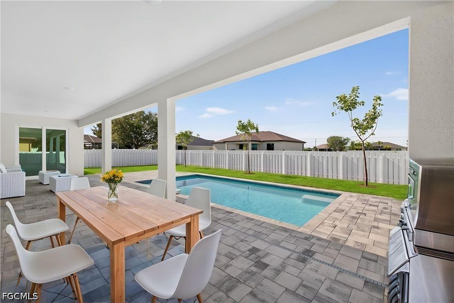 Exterior details and patio area of a home in Cape Coral, Cape Coral (Image 2). Exterior details and patio area of a home in Cape Coral, Cape Coral (Image 2).