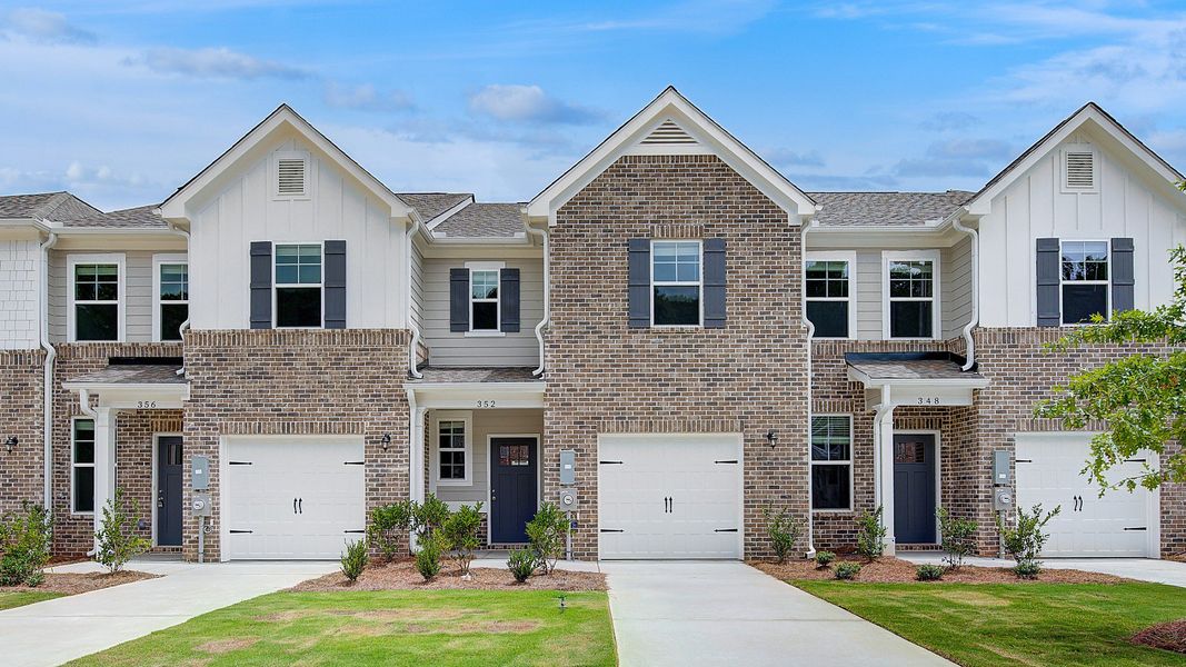 Representative exterior photo of a completed home built from the Braden by DRB Homes in Avery Landing, McDonough, GA (Image 1). Representative exterior photo of a completed home built from the Braden by DRB Homes in Avery Landing, McDonough, GA (Image 1).