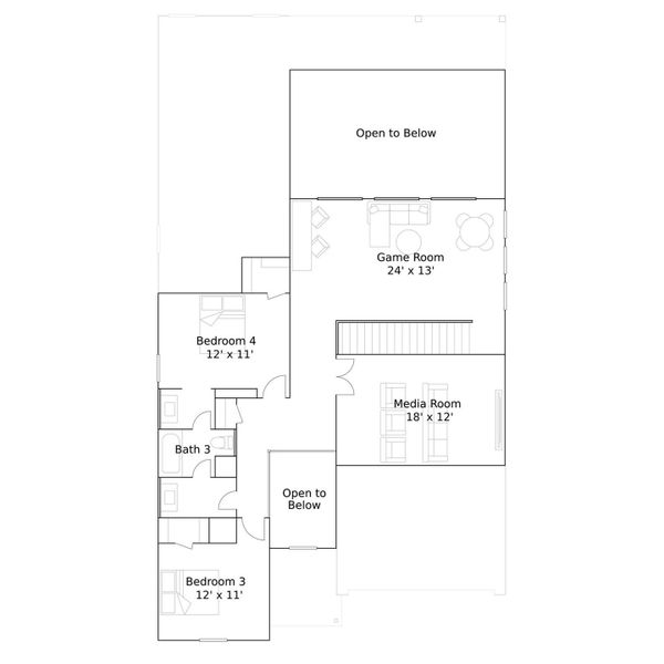2D floor plan layout of this home in Samara, League City, TX (Image 3).