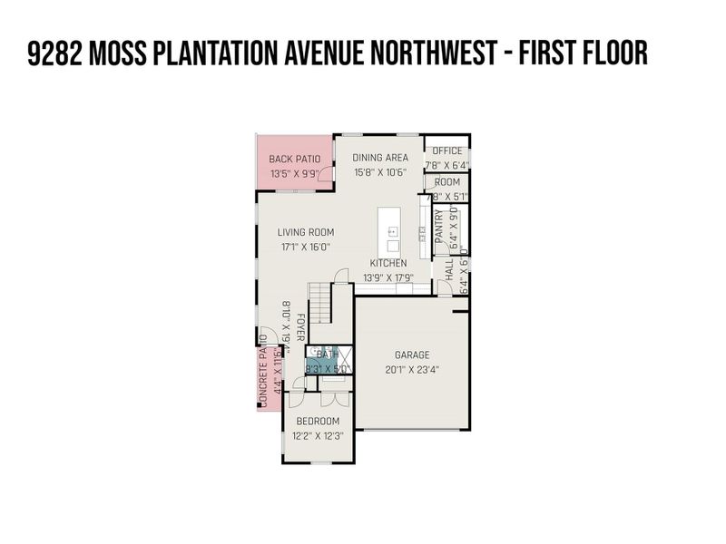 2D floor plan layout of this home in Cannon Run, Concord, NC (Image 6).