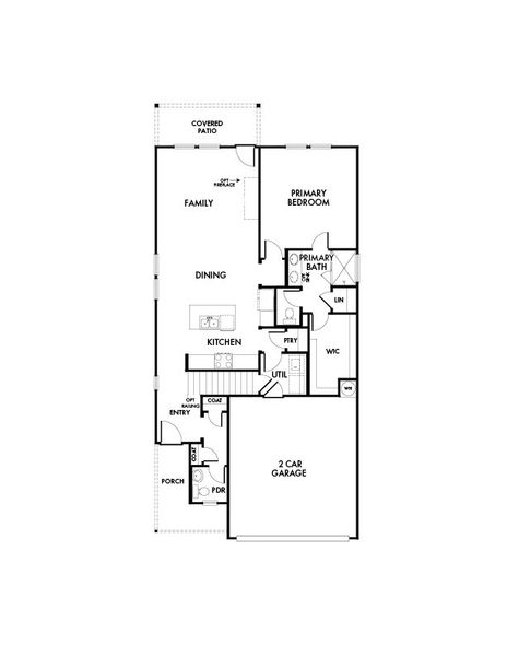 2D floor plan layout for the Oak by Impression Homes in Creekside Ranch, Blue Ridge, TX (Image 3).