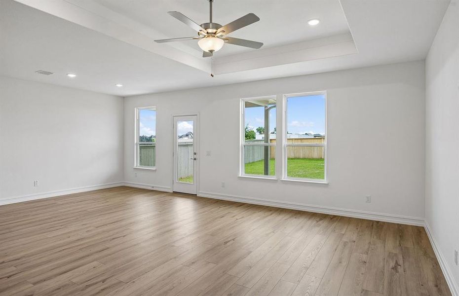 Gathering room with large windows