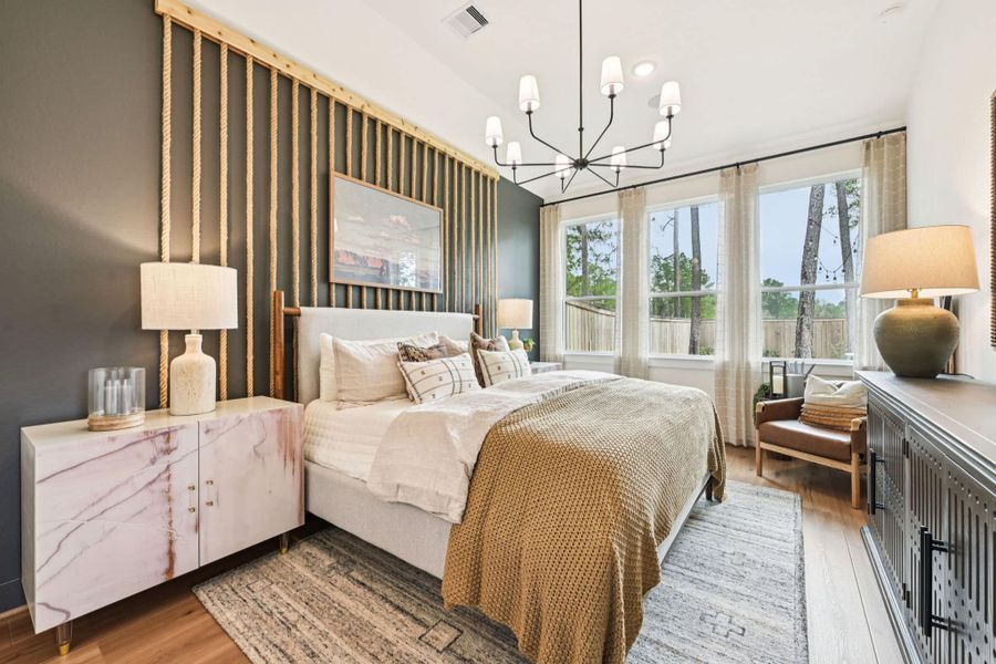 Representative furnished interior of a home built from the Tanlay – Chateau by Chesmar Homes in The Woodlands Hills, Willis (Image 9).