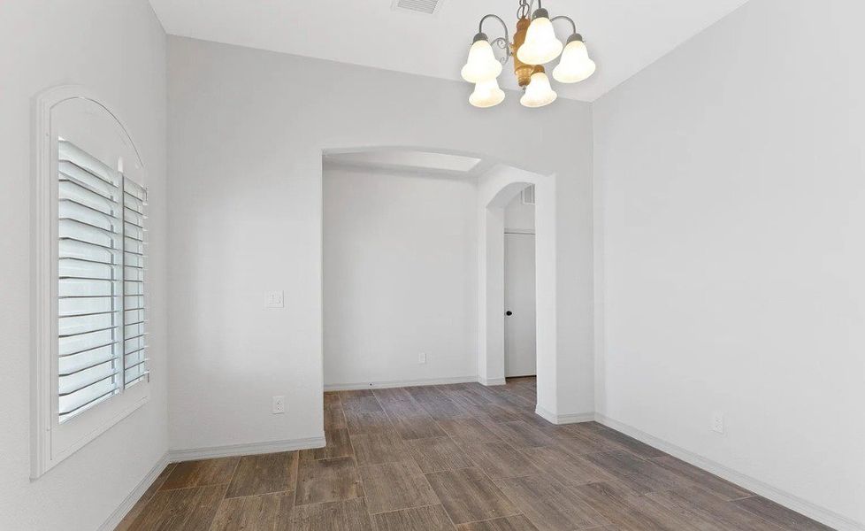 Representative unfurnished interior of a home built from the Mary 1865SSC by Saratoga Homes in Paseo Del Este, El Paso (Image 12). Representative unfurnished interior of a home built from the Mary 1865SSC by Saratoga Homes in Paseo Del Este, El Paso (Image 12).